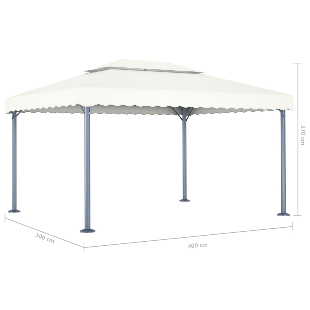 Berkfield Gazebo 400x300 cm Cream Aluminium