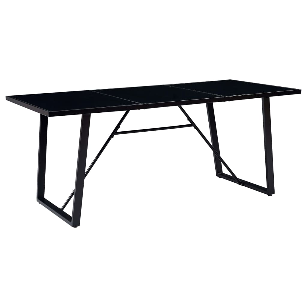 Berkfield Dining Table Black 200x100x75 cm Tempered Glass