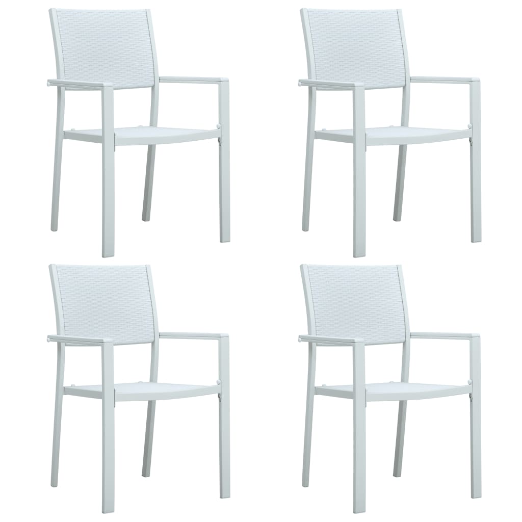 Berkfield Garden Chairs 4 pcs White Plastic Rattan Look