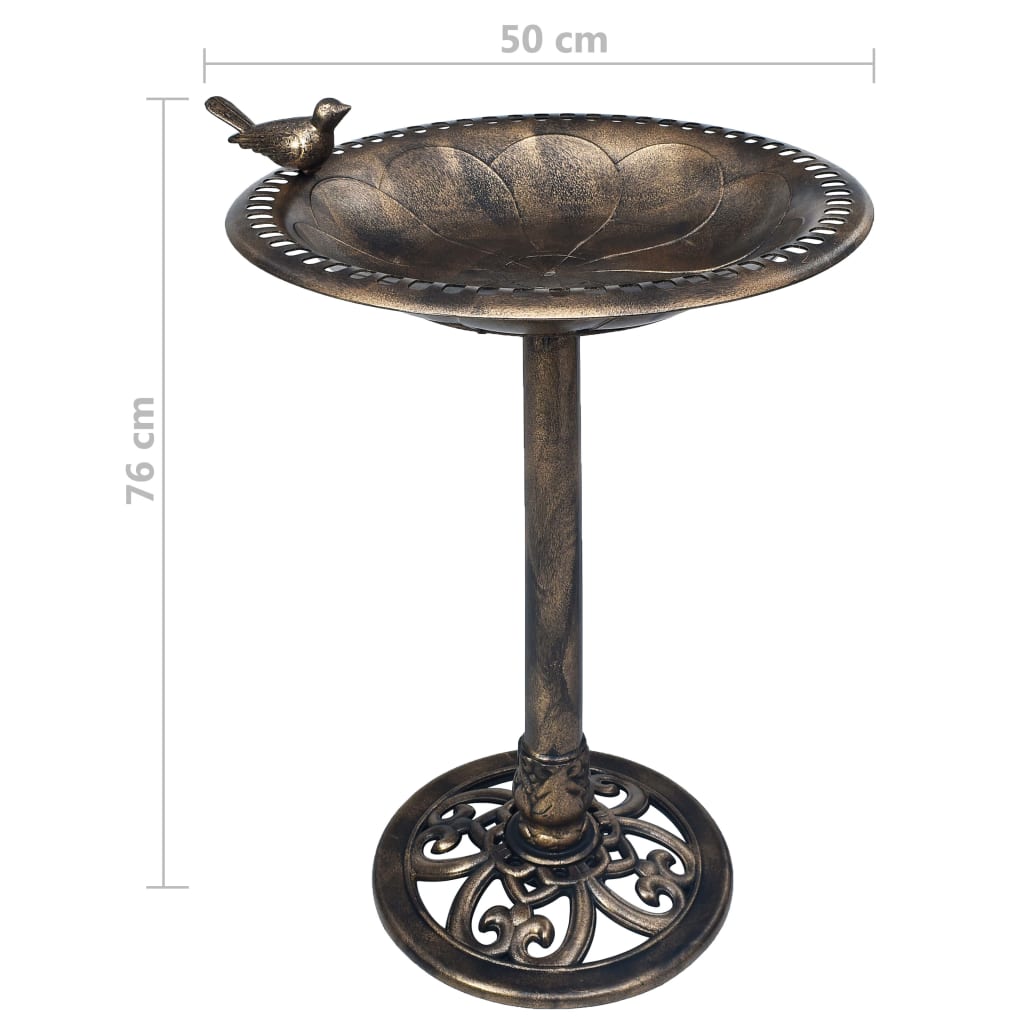 Berkfield Garden Bird Bath Bronze Plastic