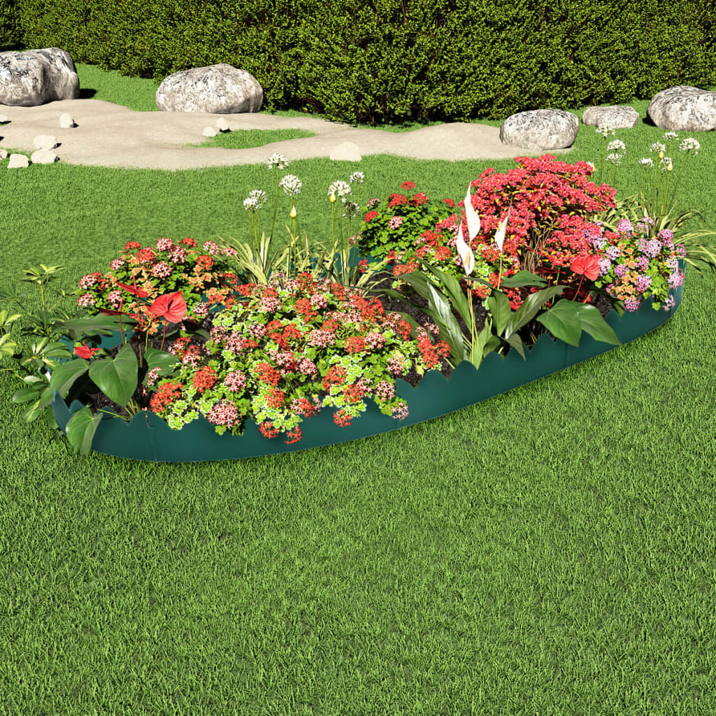 Berkfield Lawn Edgings 10 pcs Green 65x15 cm PP