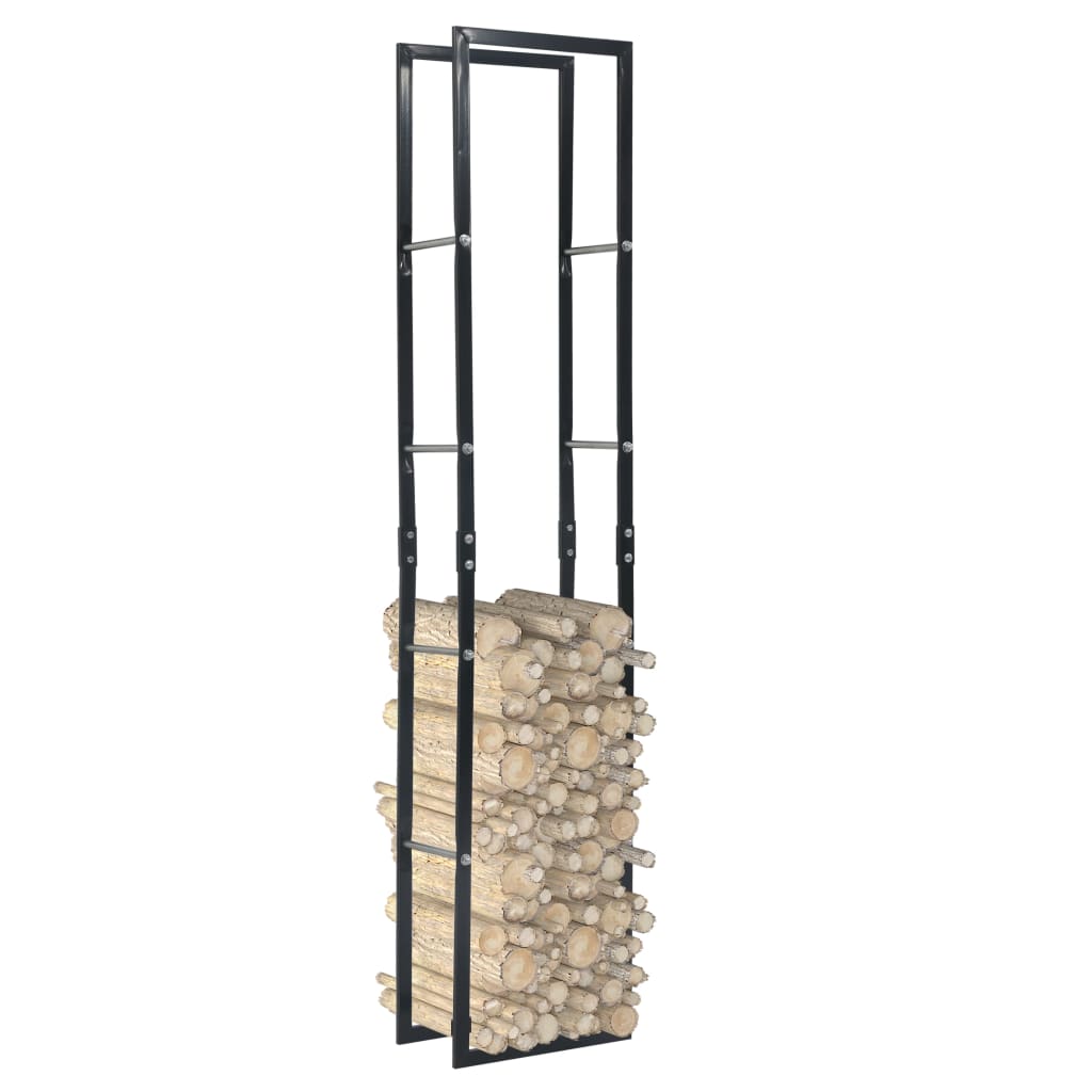 Berkfield Firewood Rack Black 40x25x200 cm Steel