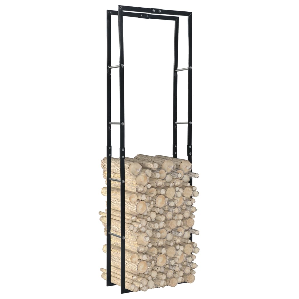 Berkfield Firewood Rack Black 60x25x200 cm Steel