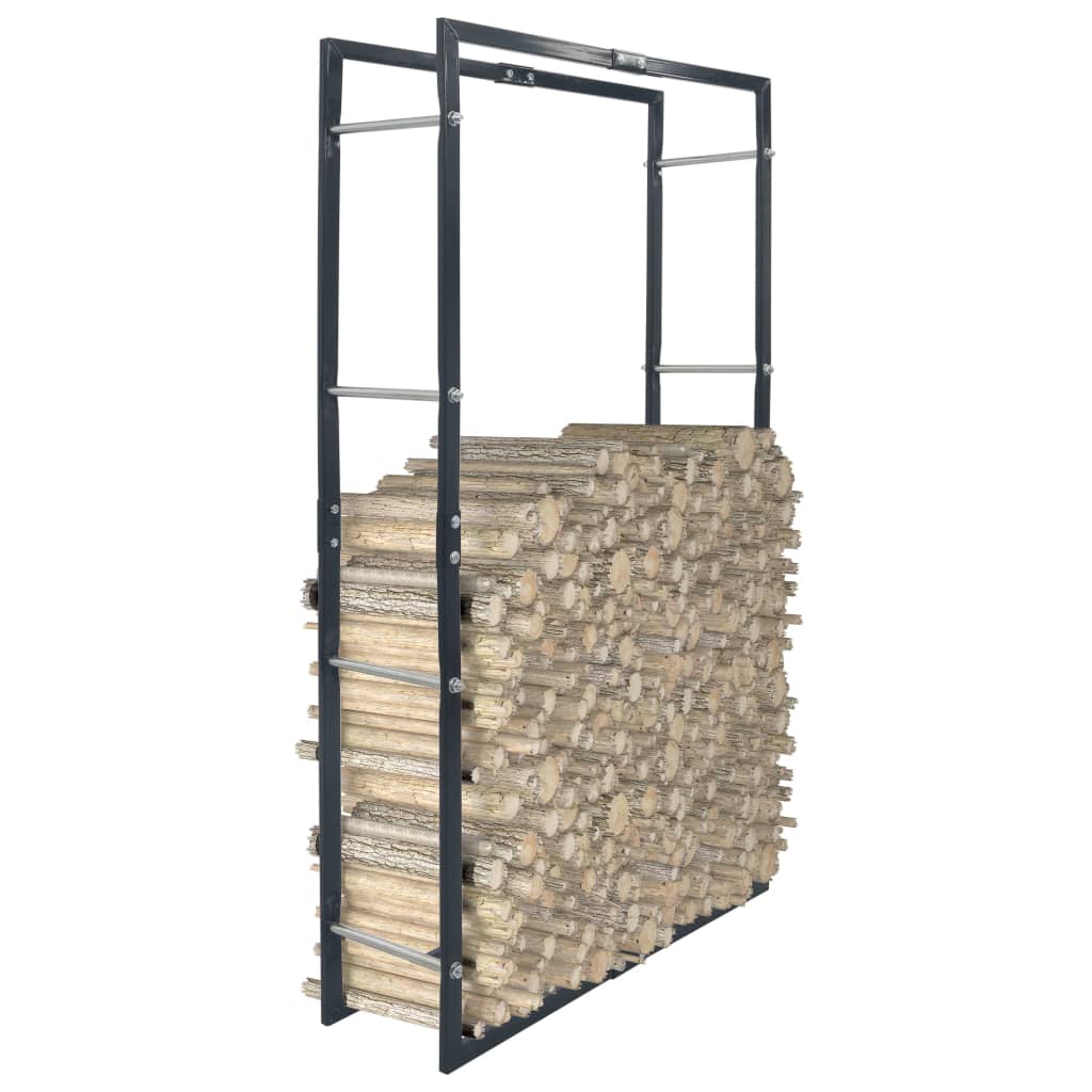 Berkfield Firewood Rack Black 80x25x150 cm Steel