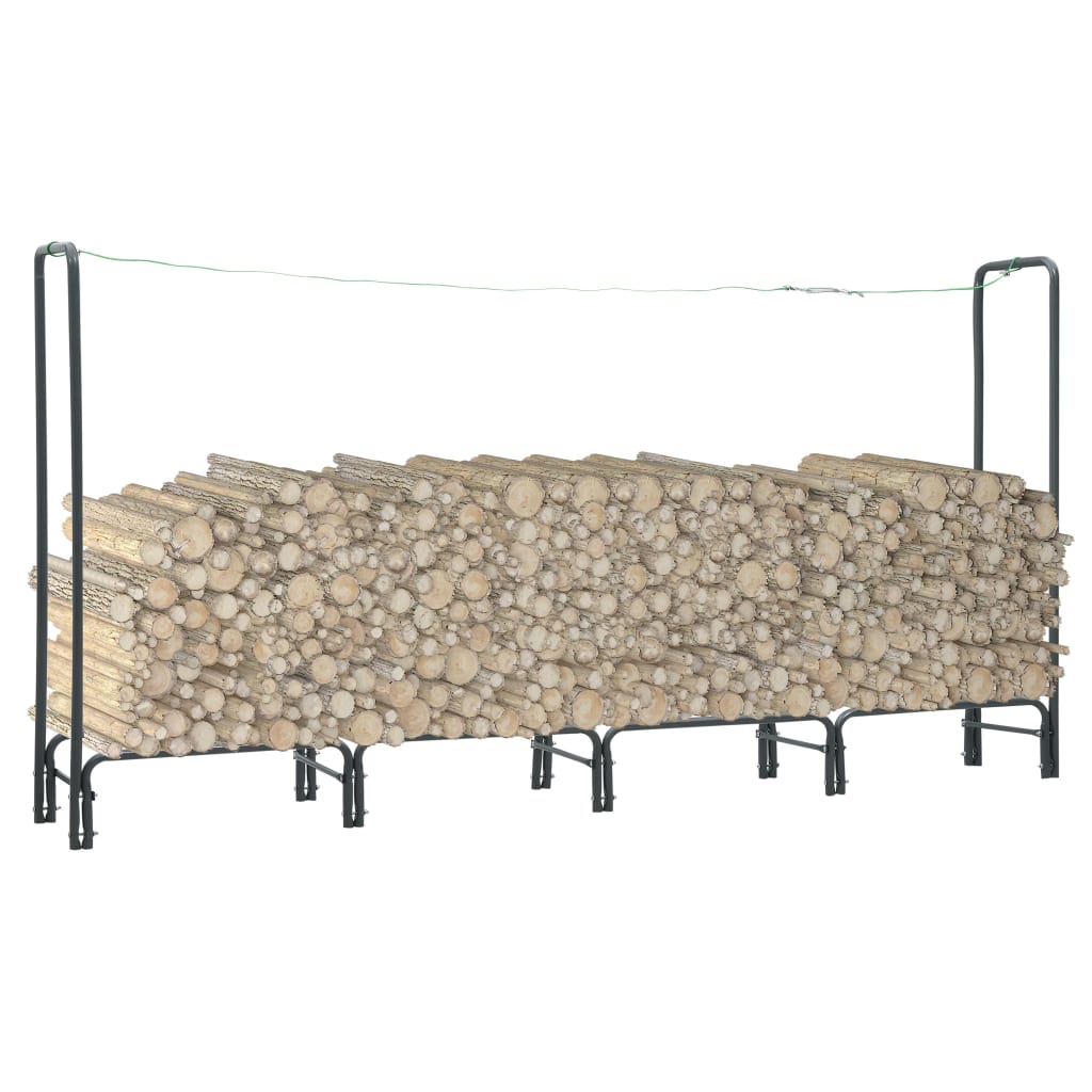 Berkfield Firewood Rack Anthracite 240x35x120 cm Steel