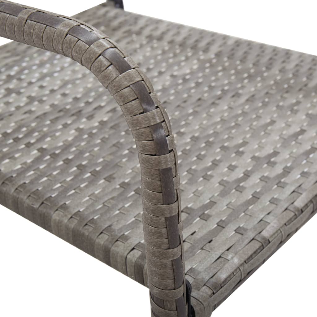 Berkfield Outdoor Dining Chairs 2 pcs Poly Rattan Grey