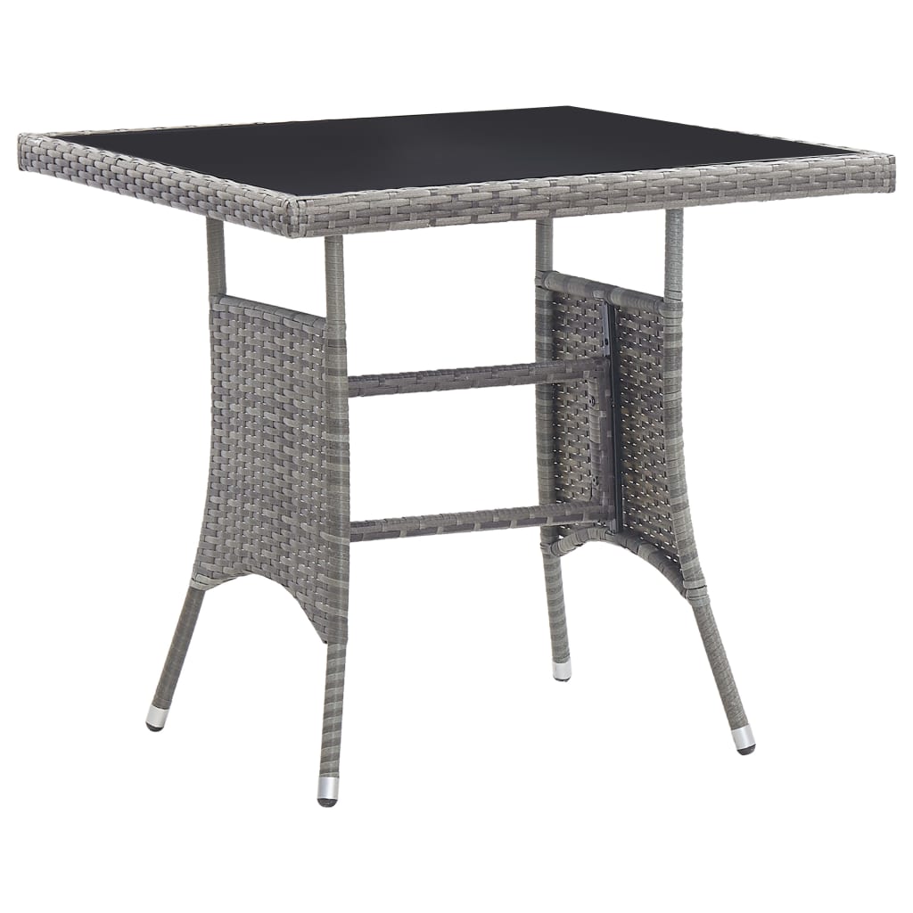 Berkfield Garden Table Anthracite 80x80x74 cm Poly Rattan
