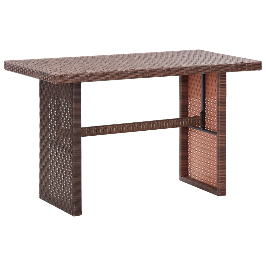 Berkfield Garden Table Brown 110x60x67 cm Poly Rattan