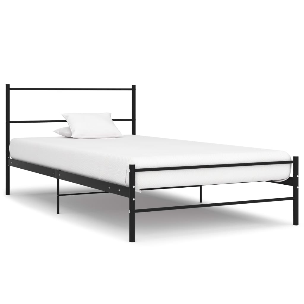 Berkfield Bed Frame Black Metal 90x200 cm