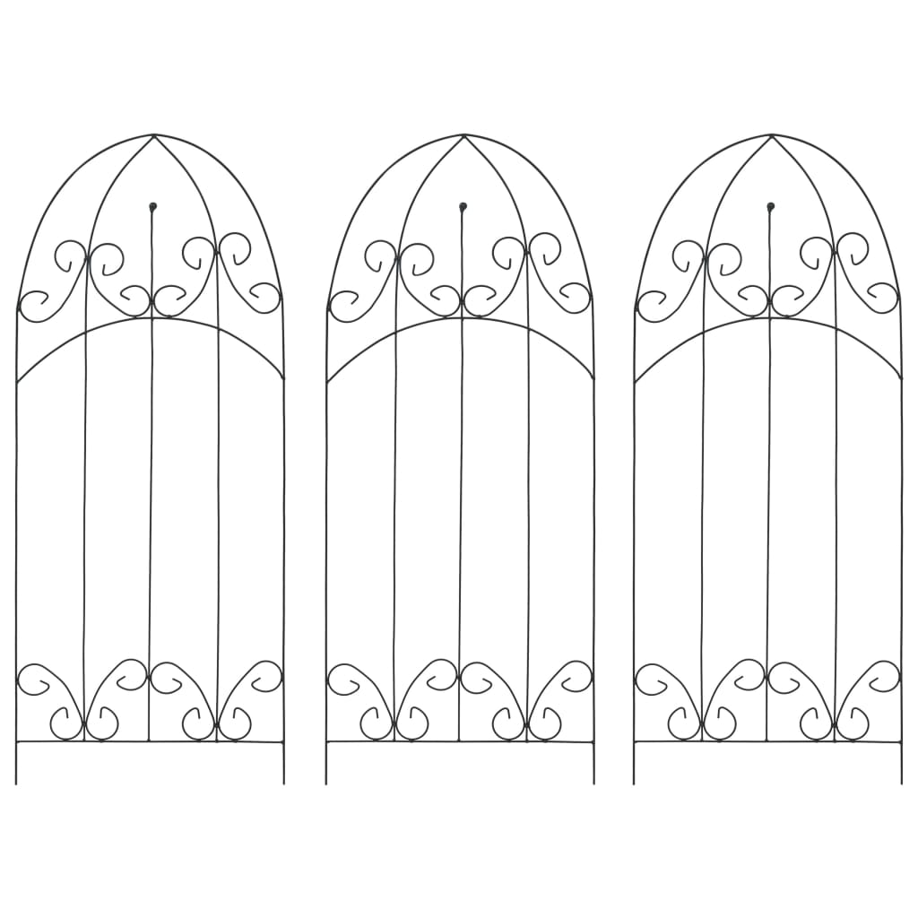 Berkfield Plant Climbing Racks 3 pcs Black 40x100 cm Iron