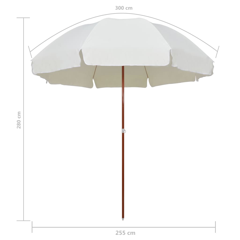 Berkfield Parasol with Steel Pole 300 cm Sand