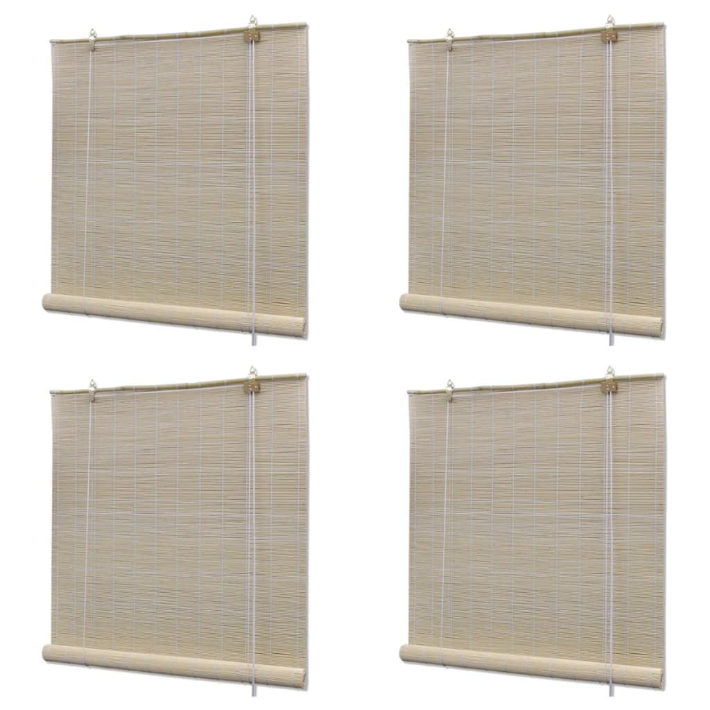 Berkfield Bamboo Roller Blinds 4 pcs 120x160 cm Natural