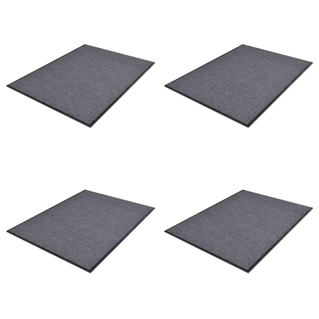 Berkfield PVC Door Mats 4 pcs Grey 90x60 cm