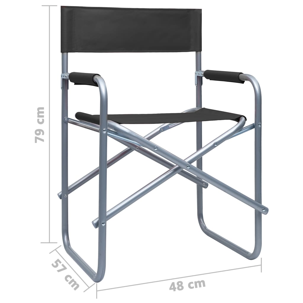 Berkfield Director's Chairs 2 pcs Steel Black