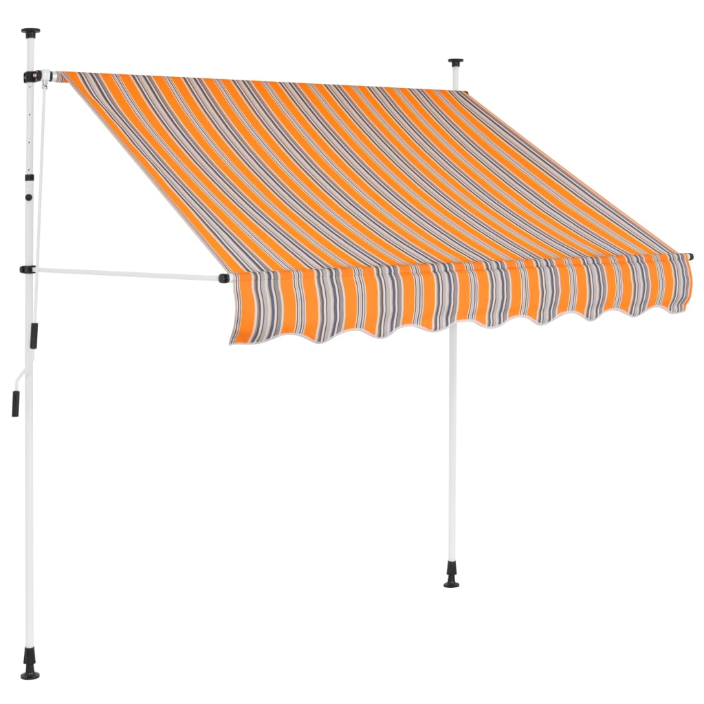 Berkfield Manual Retractable Awning 100 cm Yellow and Blue Stripes