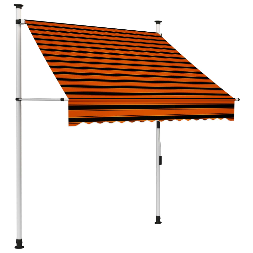 Berkfield Manual Retractable Awning 150 cm Orange and Brown