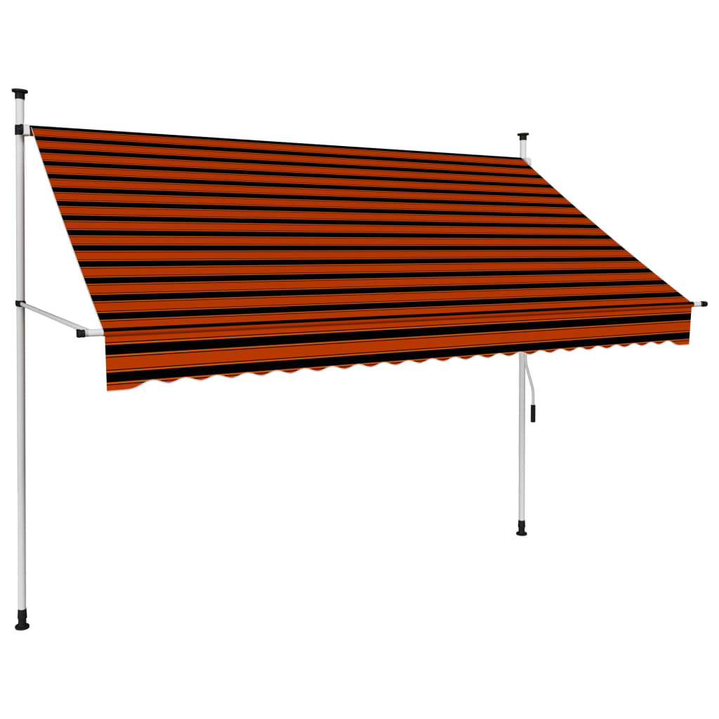 Berkfield Manual Retractable Awning 250 cm Orange and Brown