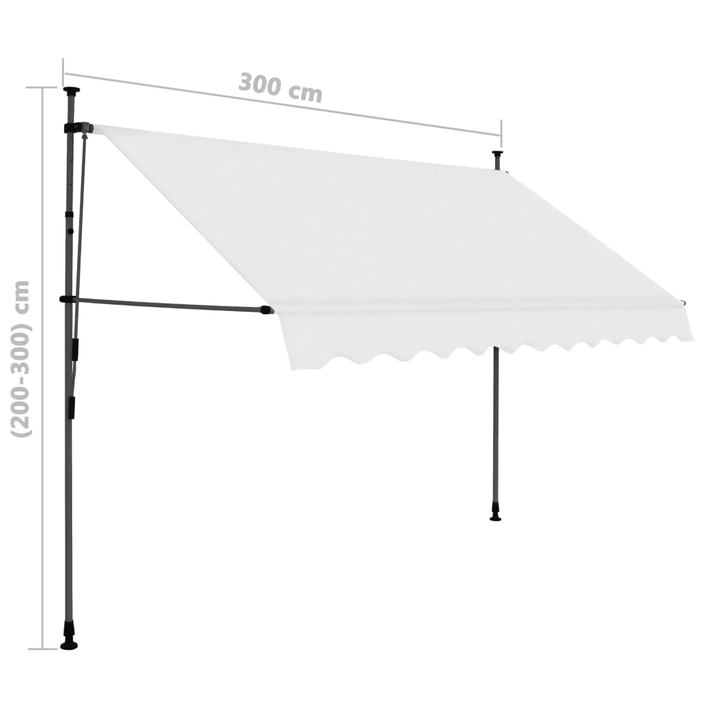 Berkfield Manual Retractable Awning with LED 300 cm Cream