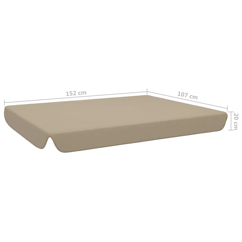 Berkfield Replacement Canopy for Garden Swing Taupe 192x147 cm