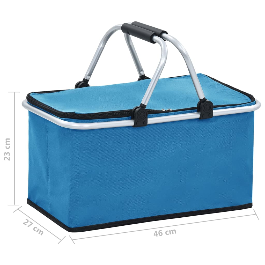 Berkfield Foldable Cool Bag Blue 46x27x23 cm Aluminium