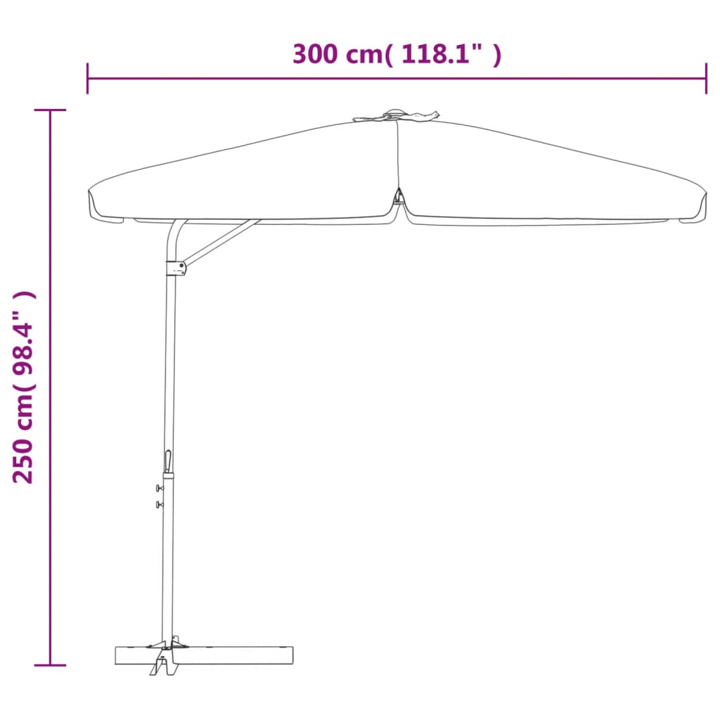 Berkfield Outdoor Parasol with Steel Pole 300 cm Green