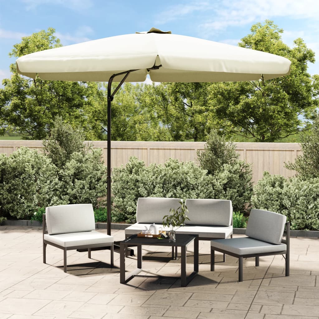 Berkfield Outdoor Parasol with Steel Pole 300 cm Sand White
