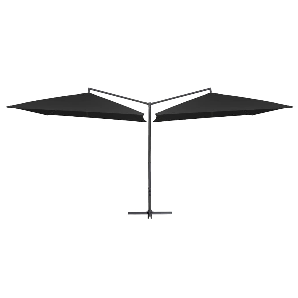 Berkfield Double Parasol with Steel Pole 250x250 cm Black