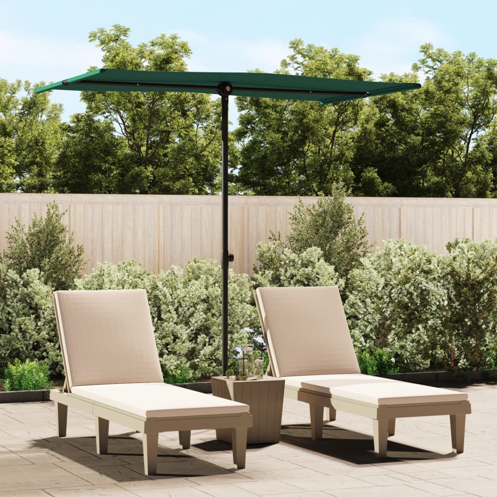 Berkfield Outdoor Parasol with Aluminium Pole 180x110 cm Green