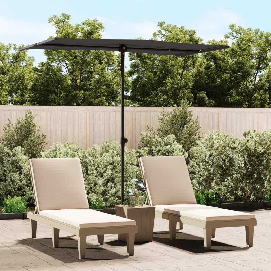 Berkfield Outdoor Parasol with Aluminium Pole 180x110 cm Black