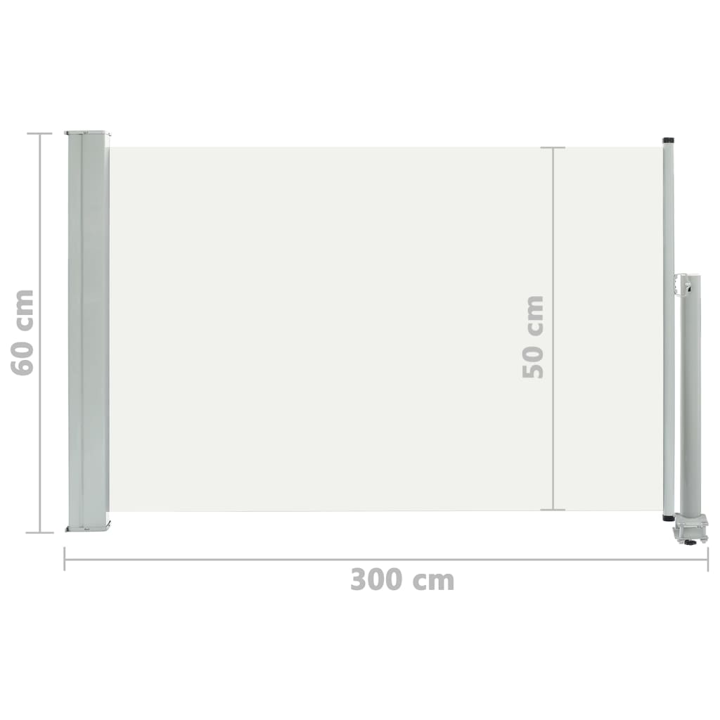 Berkfield Patio Retractable Side Awning 60x300 cm Cream