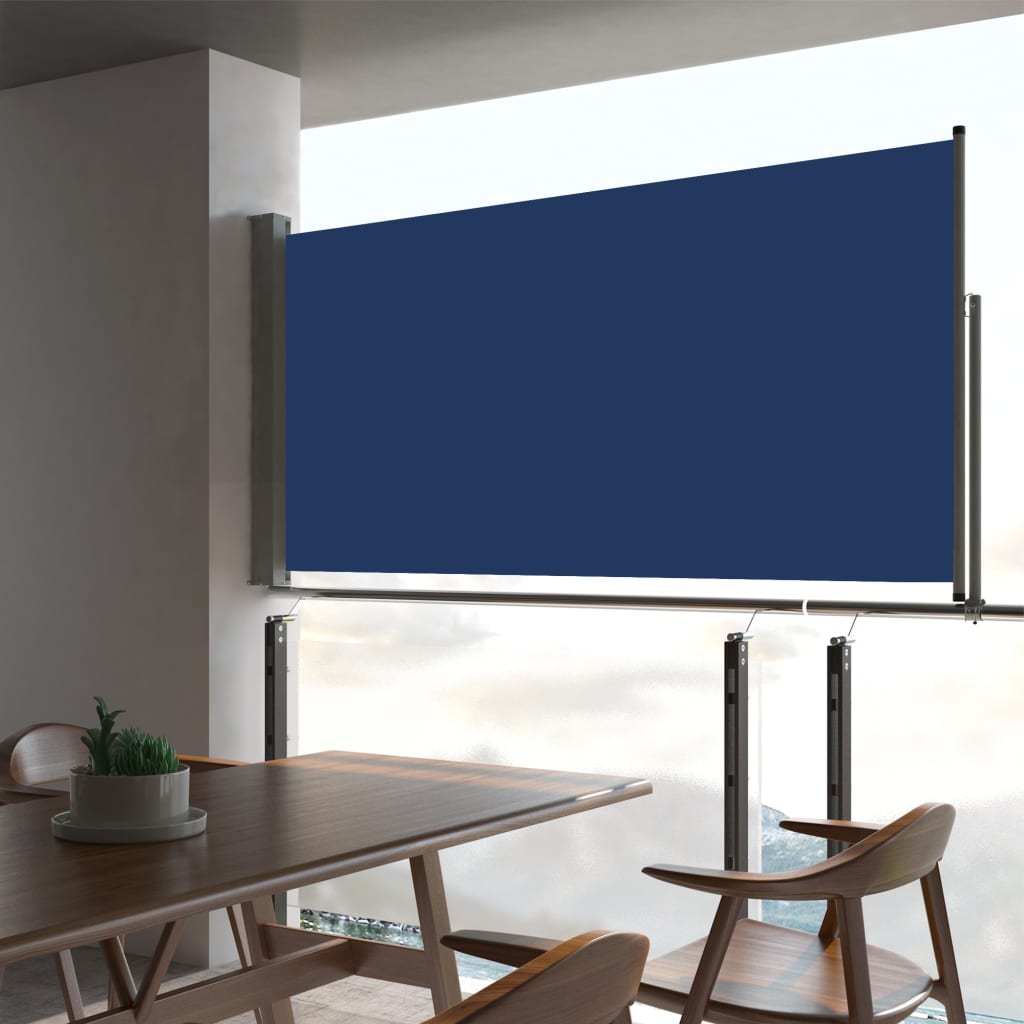 Berkfield Patio Retractable Side Awning 80x300 cm Blue