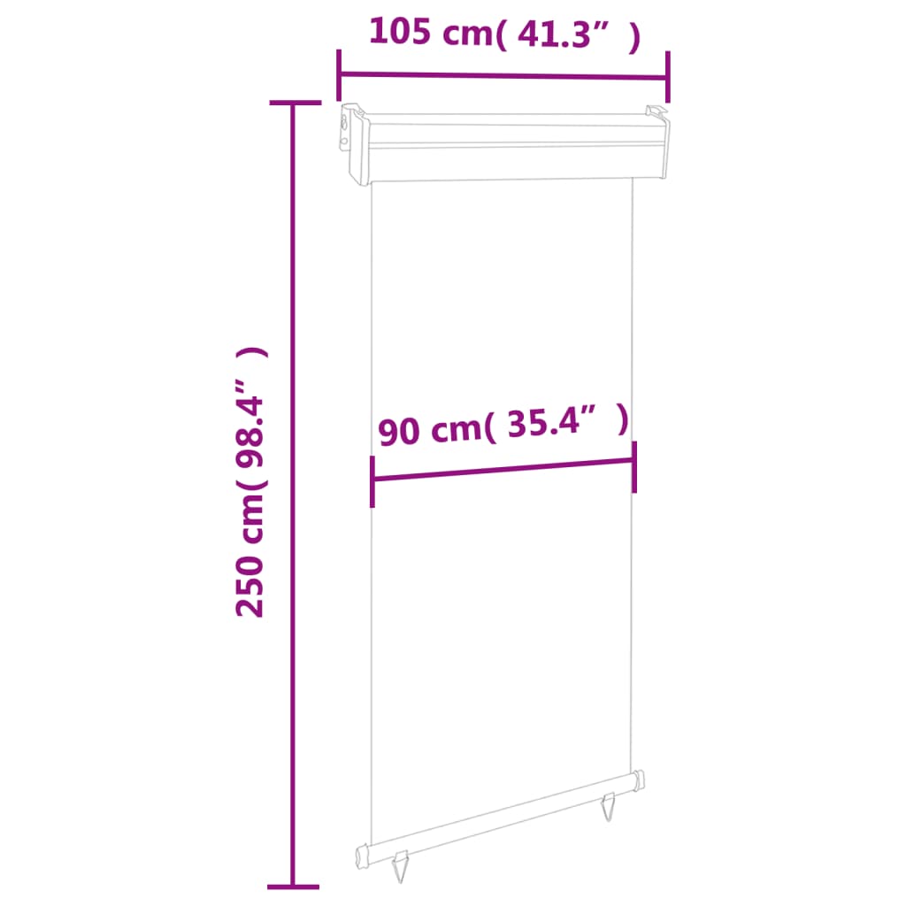 Berkfield Balcony Side Awning 105x250 cm Brown