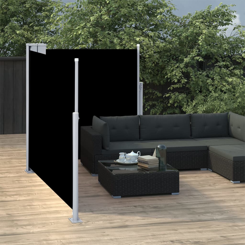 Berkfield Retractable Side Awning Black 100x600 cm