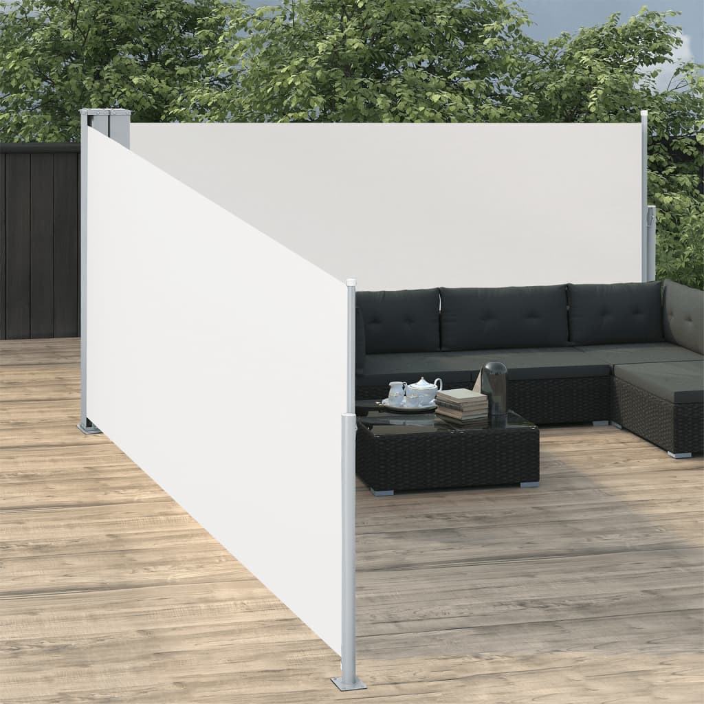 Berkfield Retractable Side Awning Cream 100x1000 cm