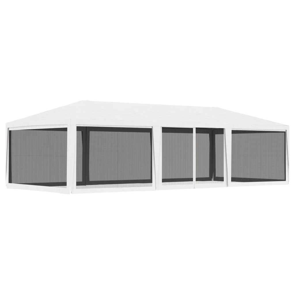 Berkfield Party Tent with 4 Mesh Sidewalls 4x9 m White