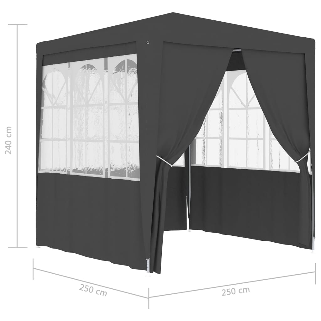 Berkfield Professional Party Tent Side Walls 2.5x2.5 m Anthracite 90 g/m�__