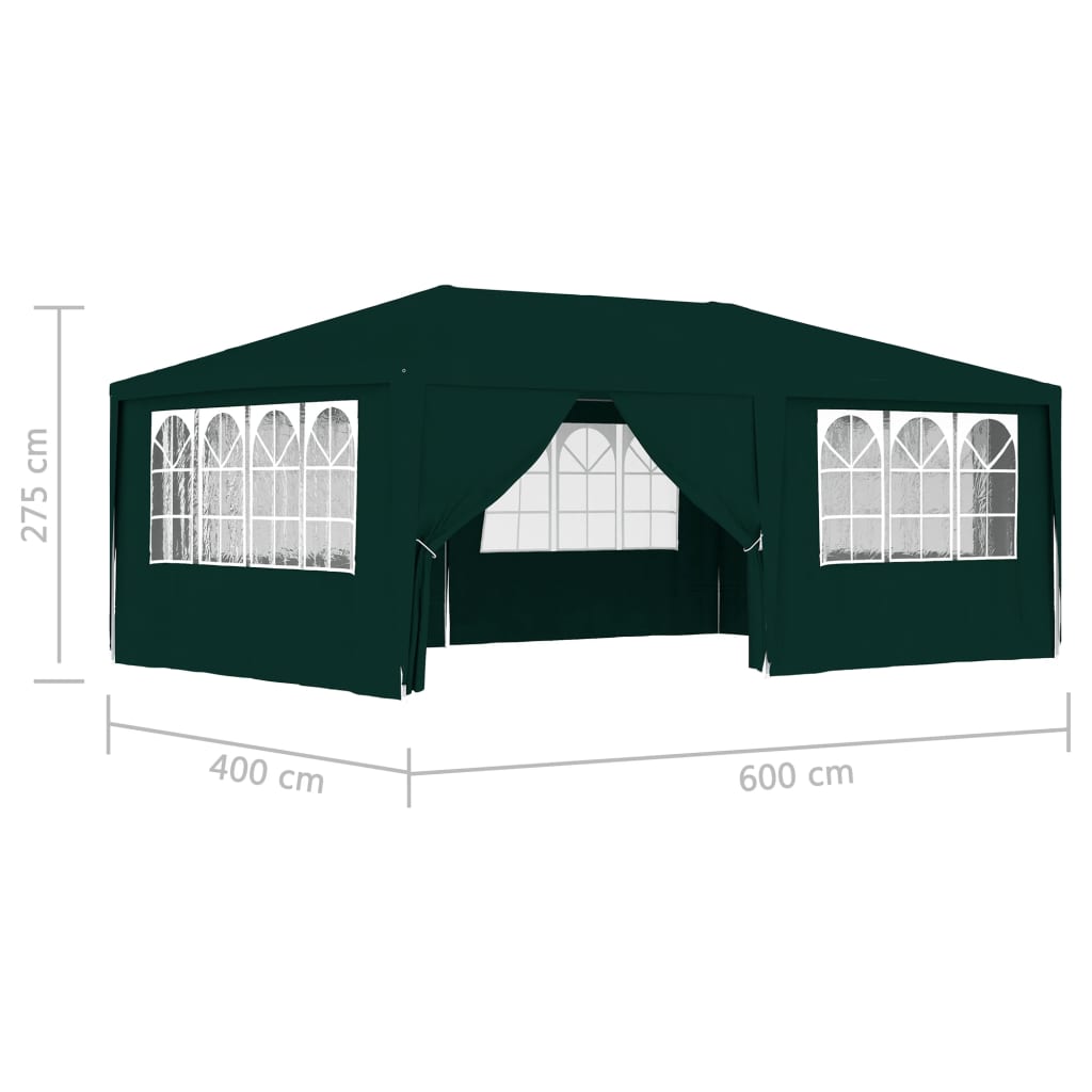 Berkfield Professional Party Tent with Side Walls 4x6 m Green 90 g/m?