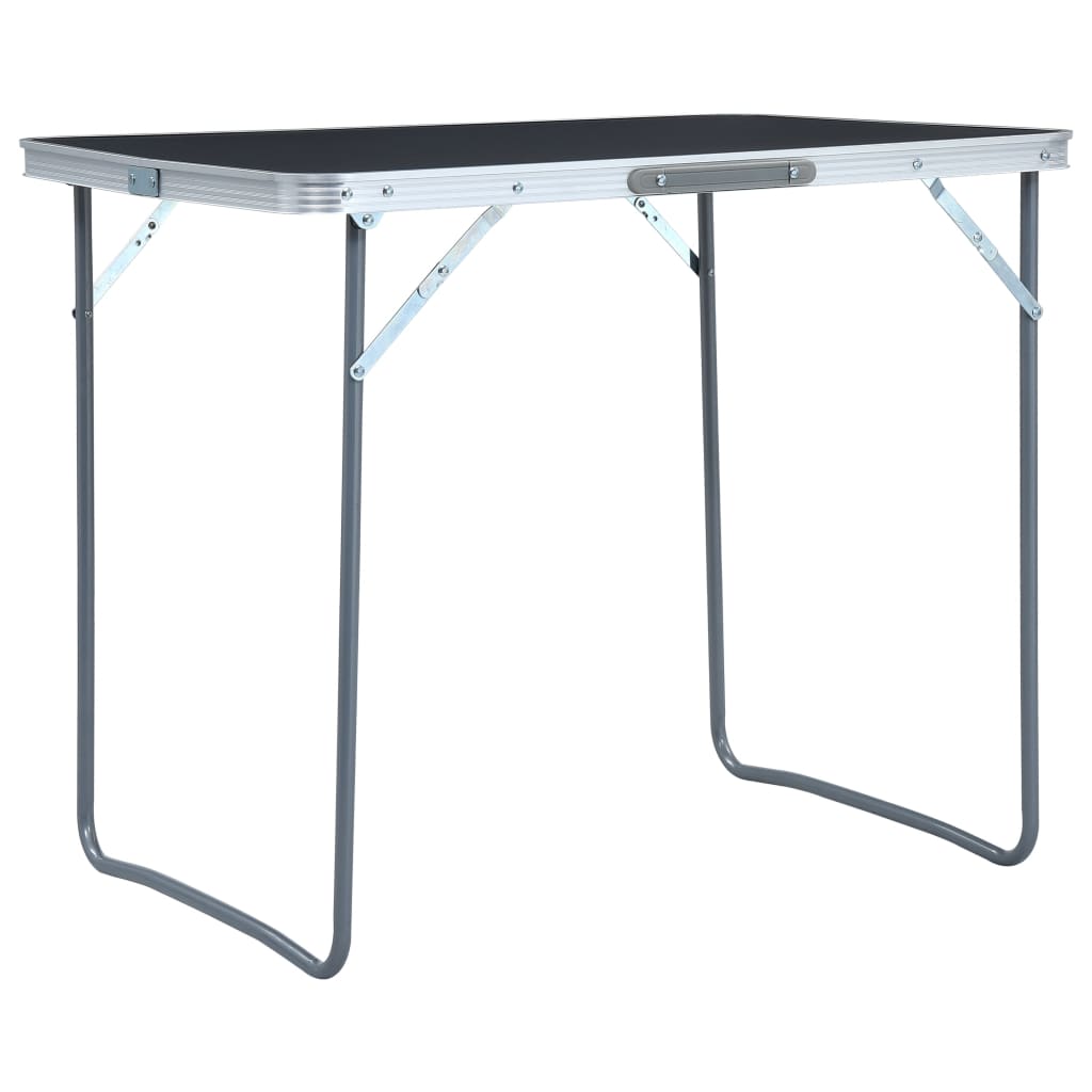 Berkfield Foldable Camping Table with Metal Frame 80x60 cm Grey