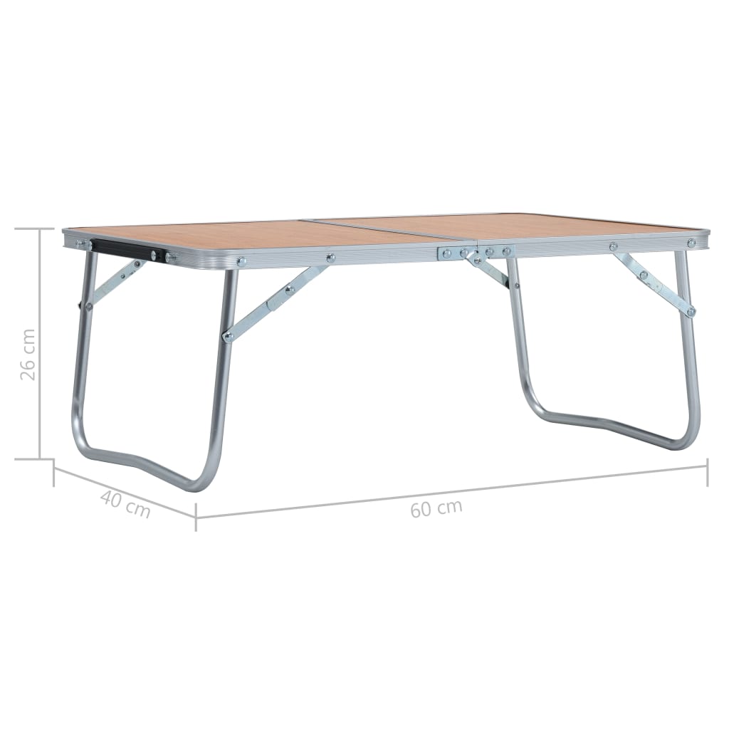 Berkfield Folding Camping Table Brown Aluminium 60x40 cm