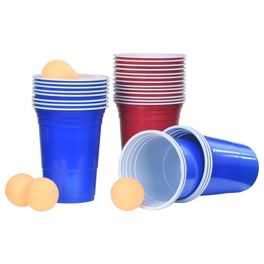 Berkfield Beer Pong Table Set 0.5 L Plastic