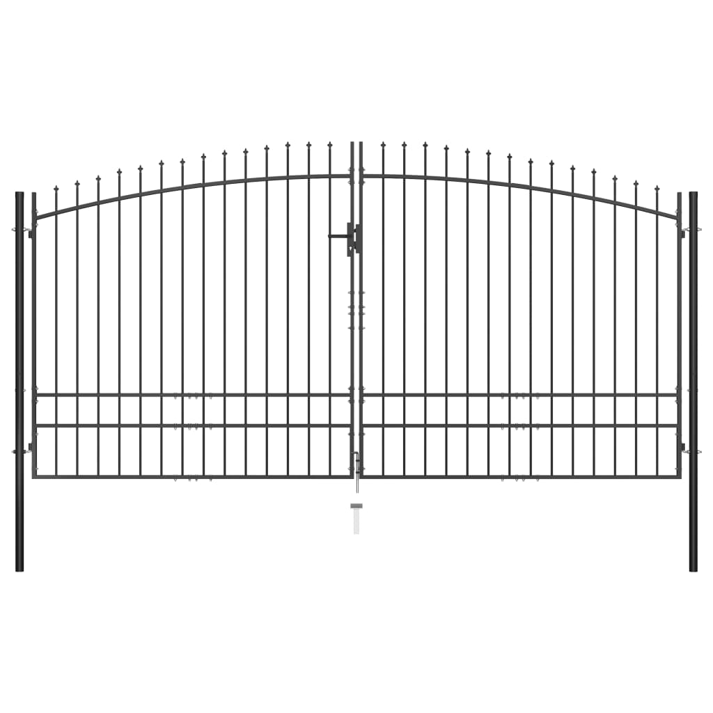 Berkfield Double Door Fence Gate with Spear Top 400x248 cm