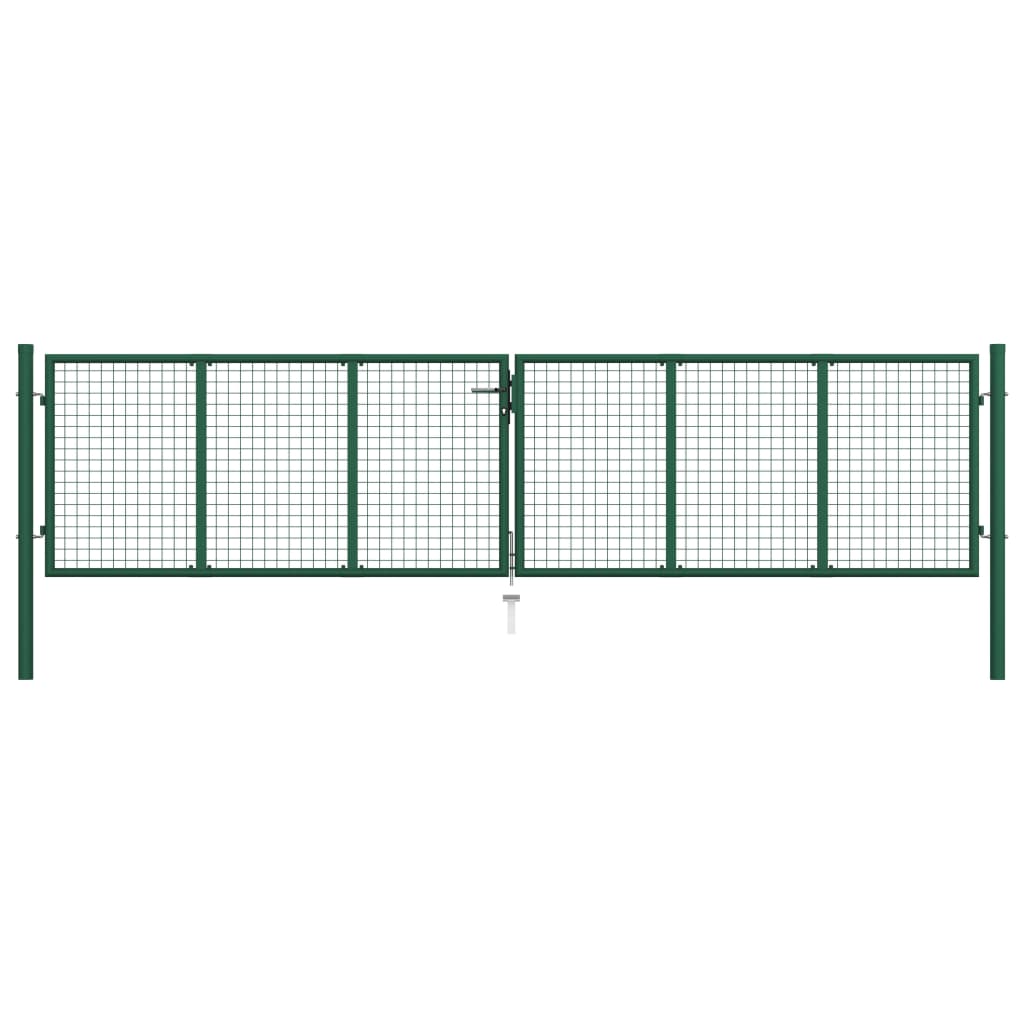 Berkfield Mesh Garden Gate Steel 400x75 cm Green