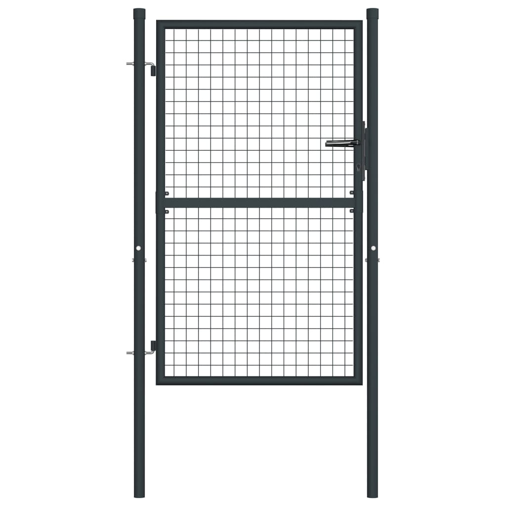 Berkfield Mesh Garden Gate Galvanised Steel 100x175 cm Grey