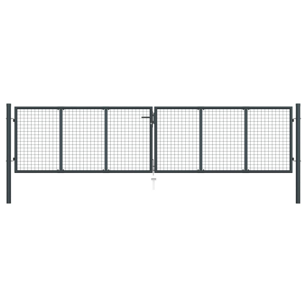 Berkfield Mesh Garden Gate Galvanised Steel 400x125 cm Grey