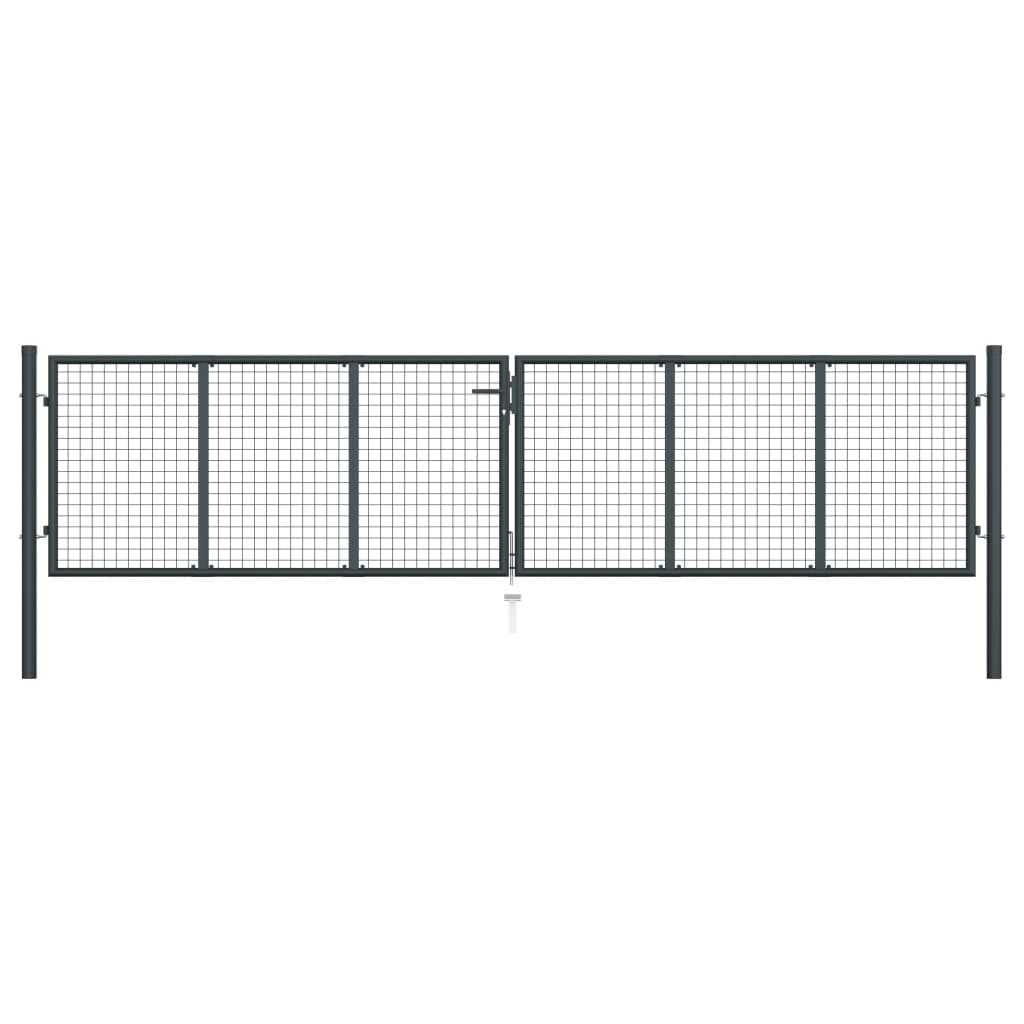 Berkfield Mesh Garden Gate Galvanised Steel 400x150 cm Grey