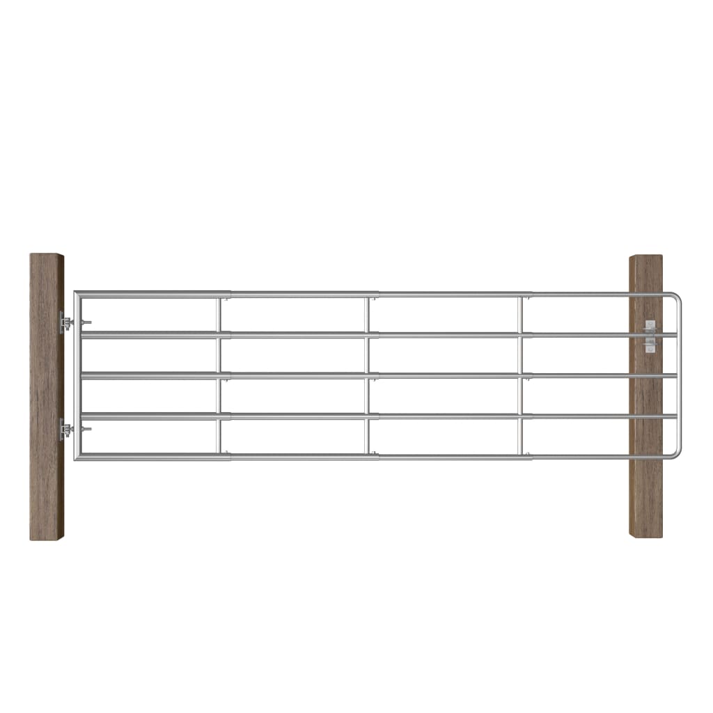 Berkfield 5 Bar Field Gate Steel (115-300)x90 cm Silver