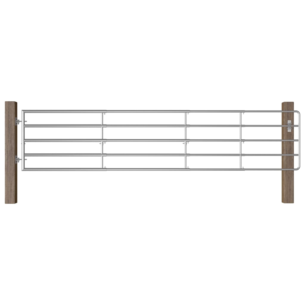 Berkfield 5 Bar Field Gate Steel (150-400)x90 cm Silver