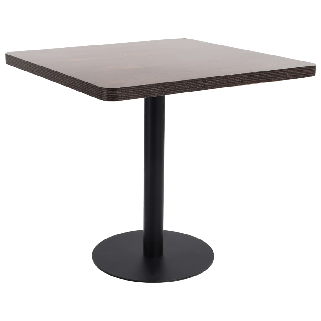Berkfield Bistro Table Dark Brown 80X80 cm MDF