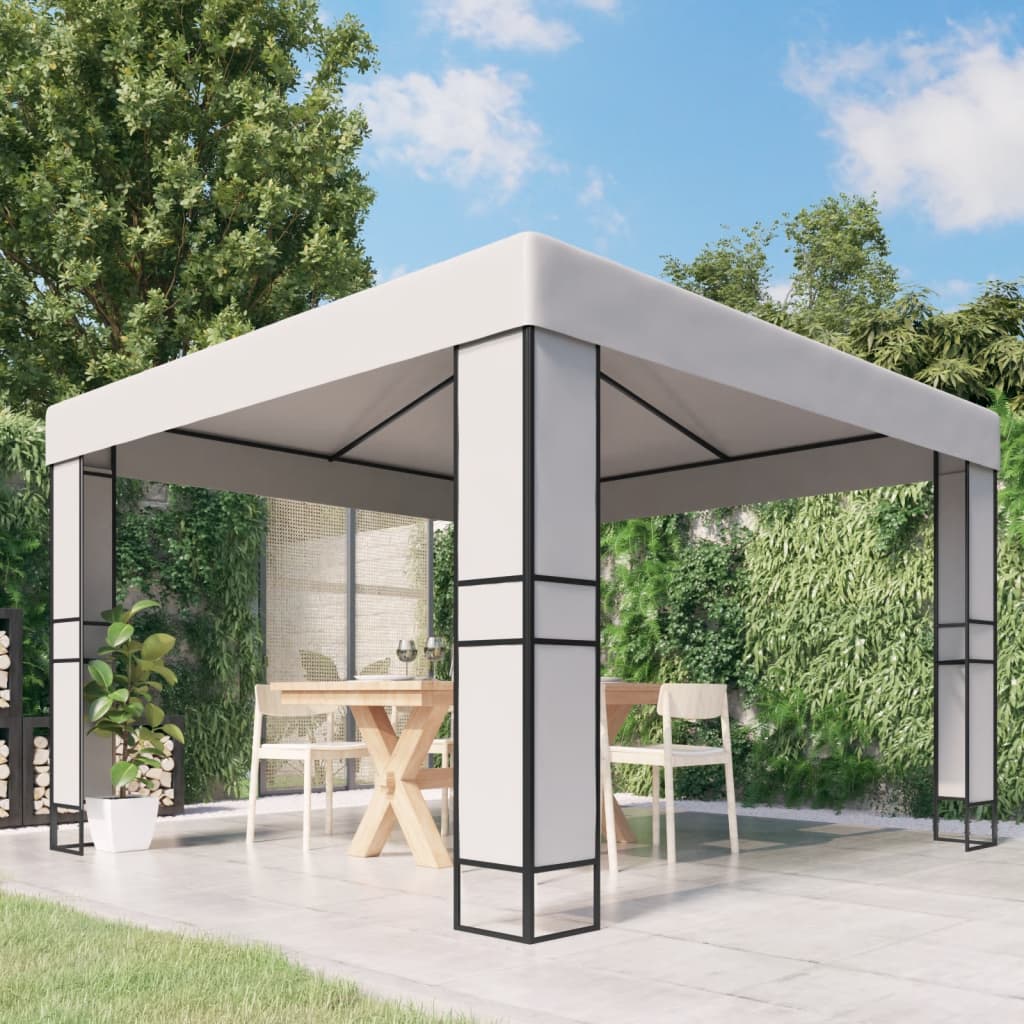 Berkfield Gazebo with Double Roof 3x3 m White