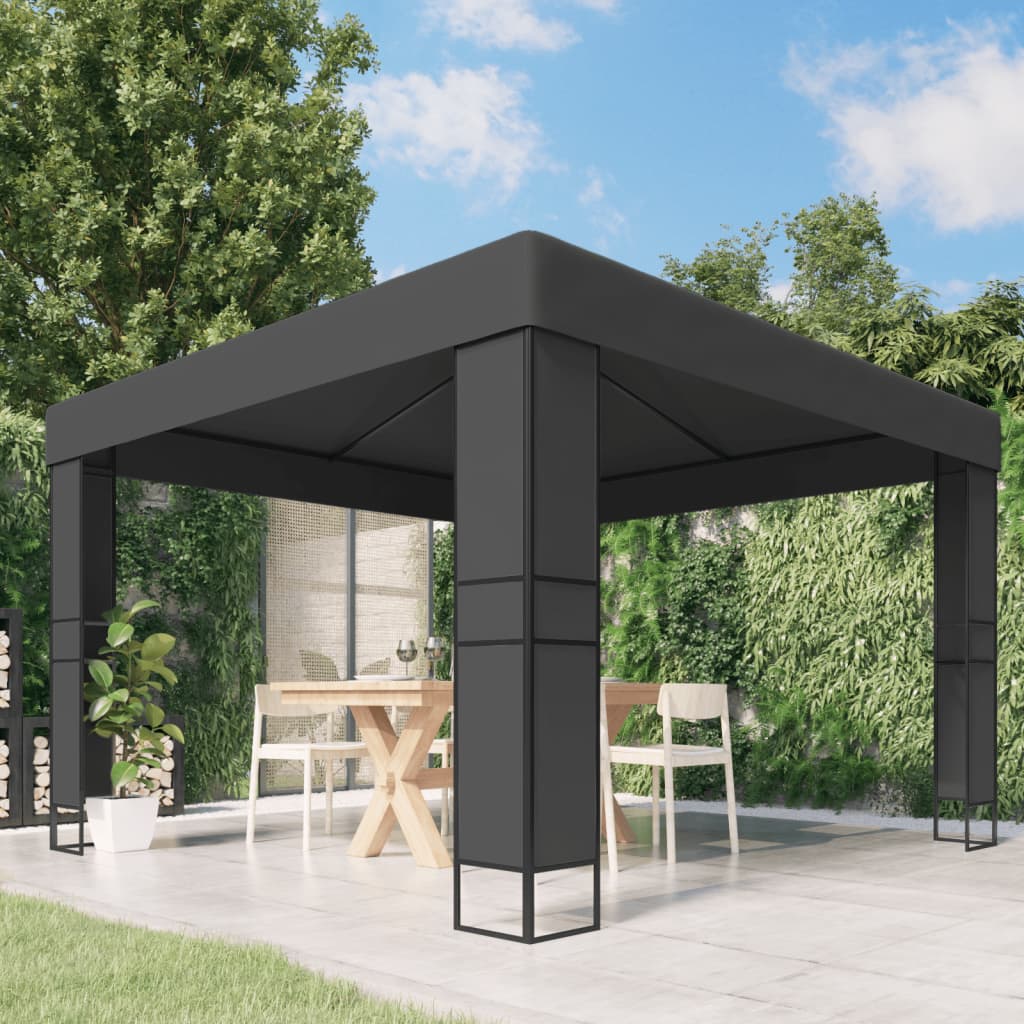 Berkfield Gazebo with Double Roof 3x3 m Anthracite
